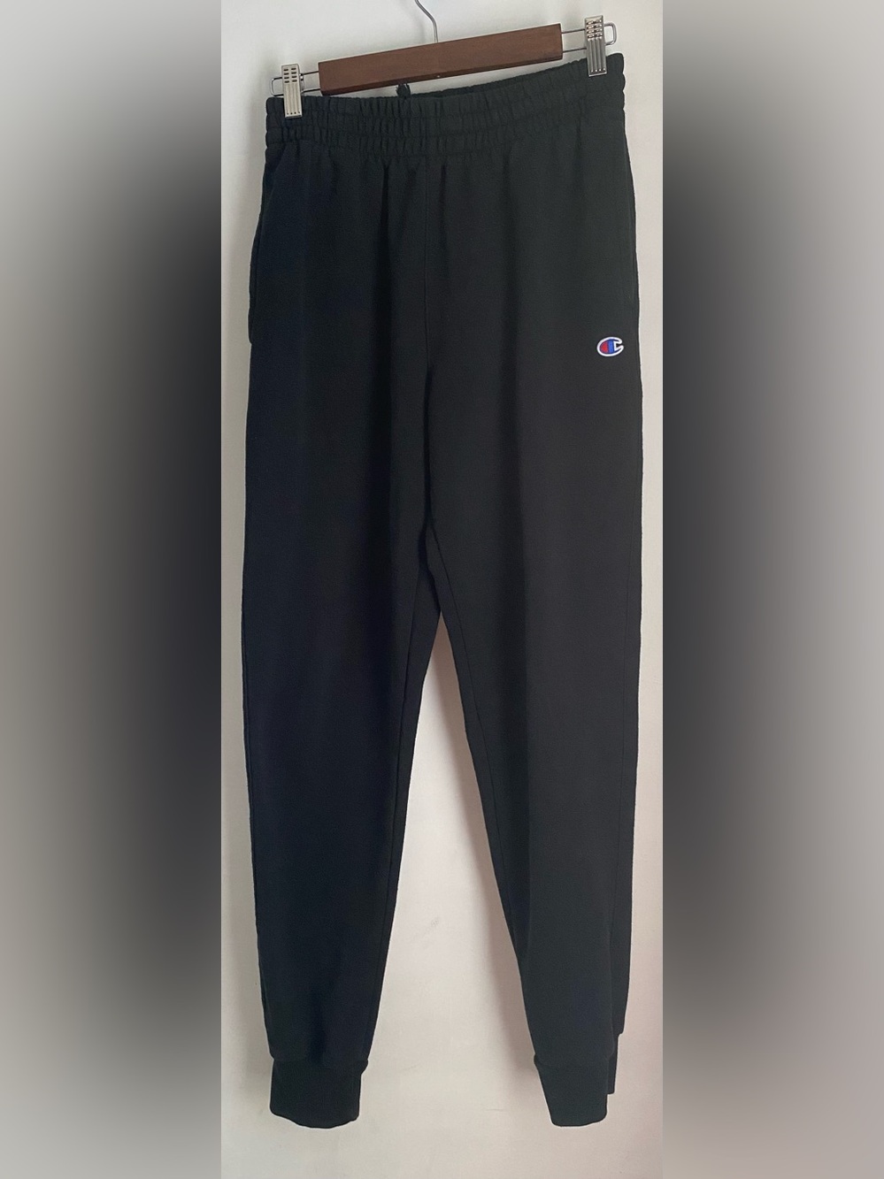 Champion Men’s Black Fleece Jogger Pants S 30” Inseam Pull On Pockets Tapered